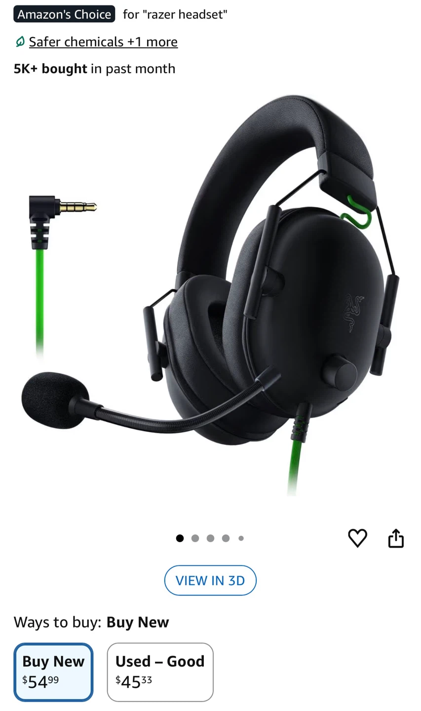 Razer BlackShark V2 X Gaming Headset - White - photo 2
