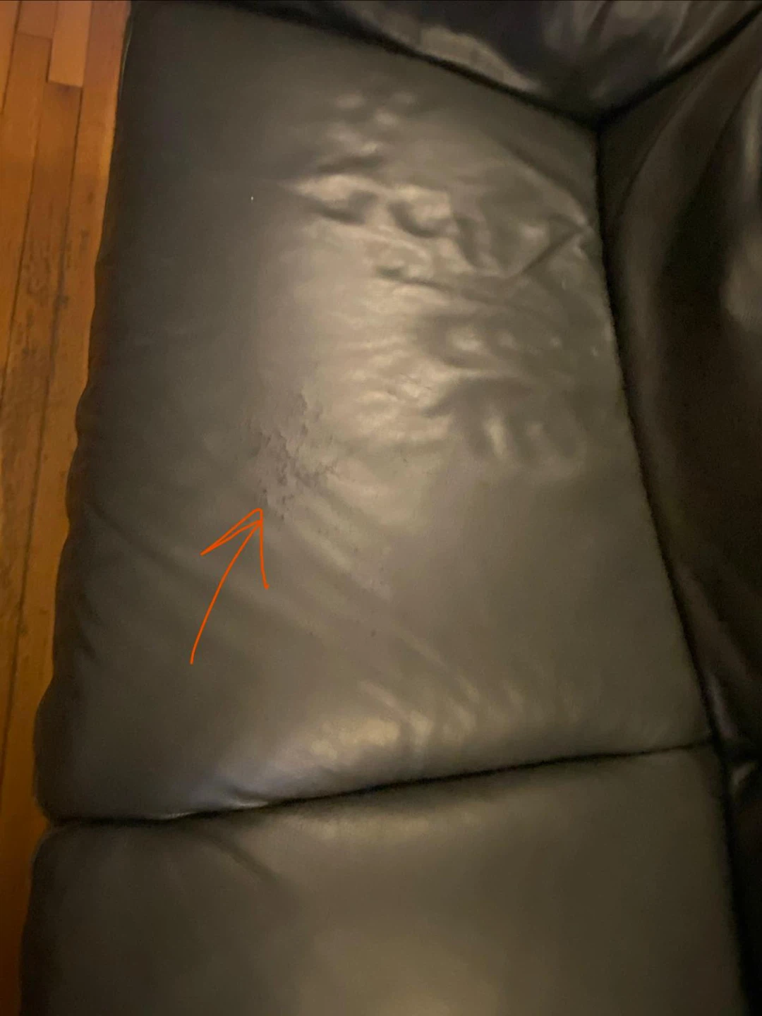 Black Leather 2-Seat Sofa with table
