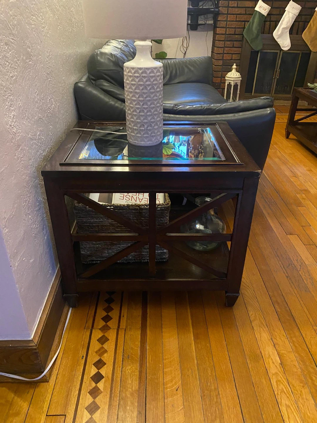 End Table with Glass Top