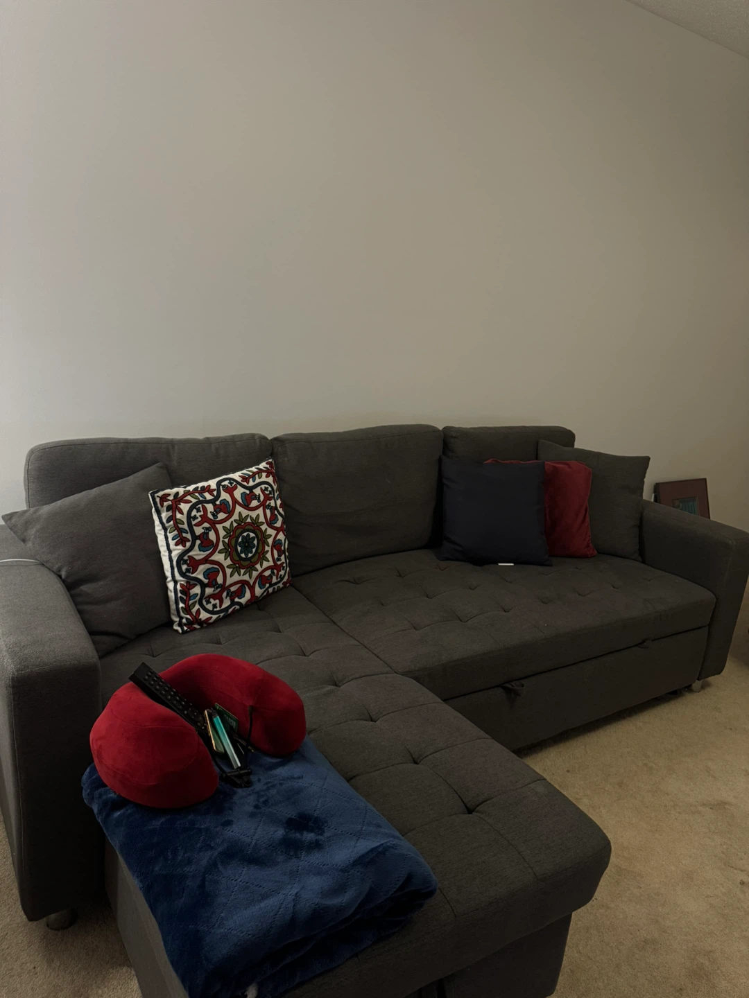 Grey Sectional Sofa with Ottoman and storage - photo 3