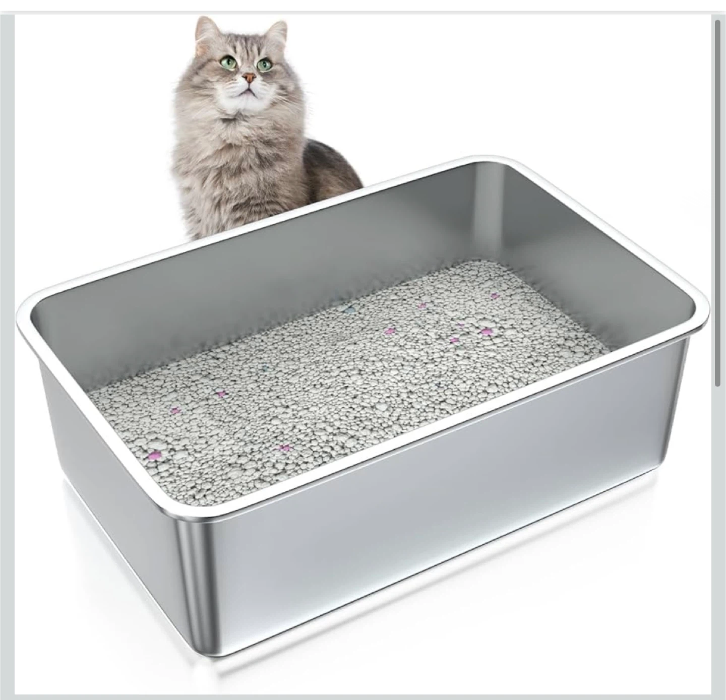 Stainless Steel Cat Litter Box (20x14x6) - photo 2