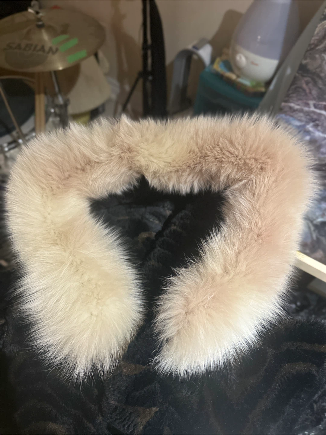 Black Fur Coat with Hood - photo 2
