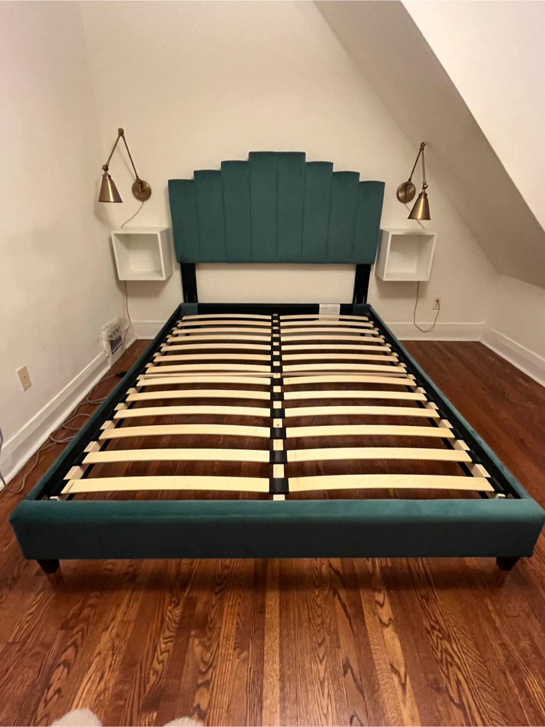 EQ3 Upholstered Velvet Queen Bed Frame