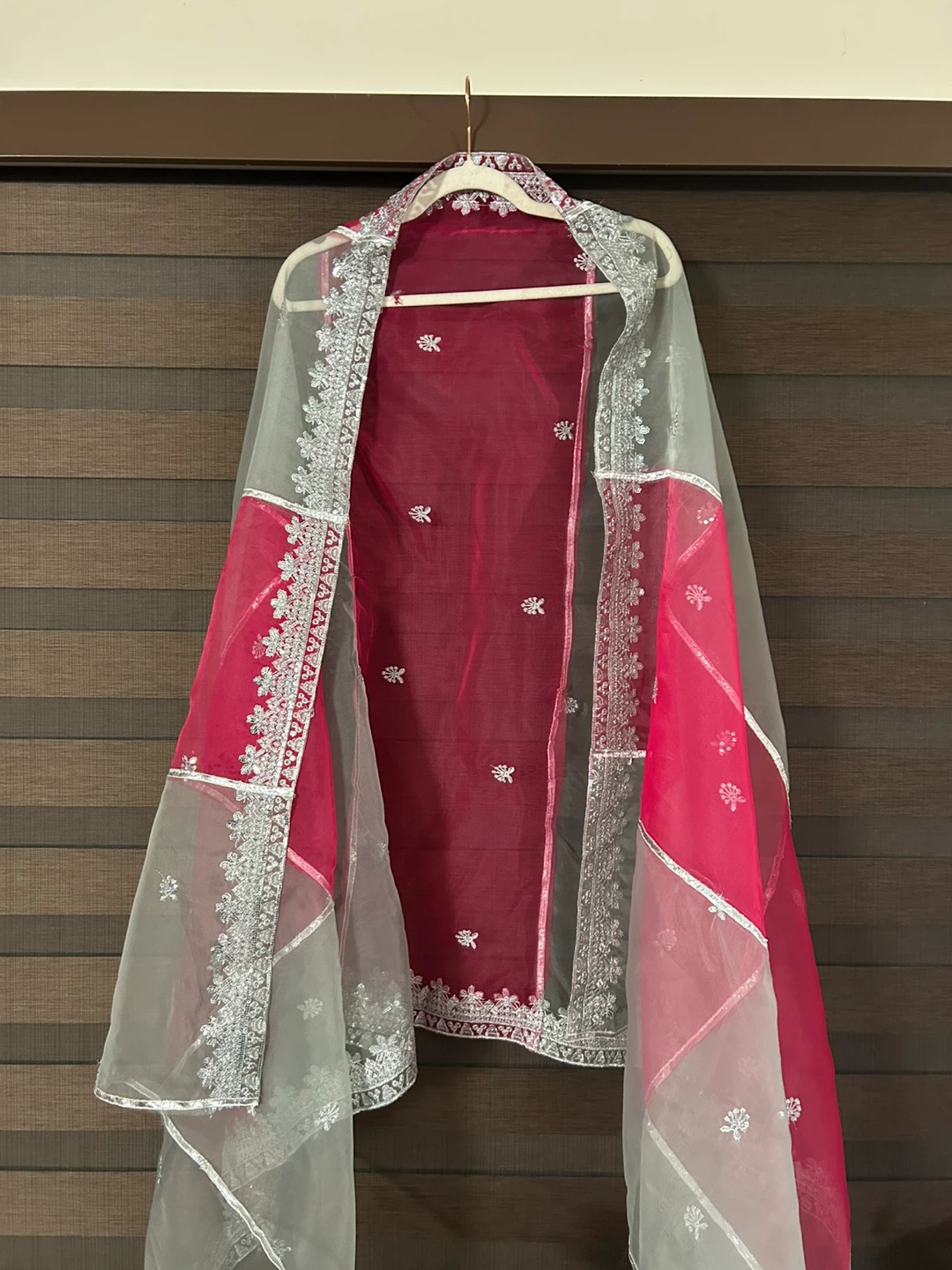 New Grey & Pink Embroidered Shalwar Kameez - photo 5