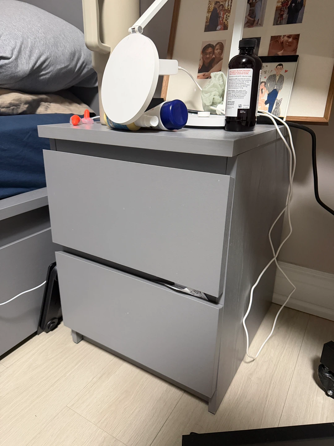 IKEA STORLINTA Nightstand - White/Grey, 50x48x53 cm - photo 2