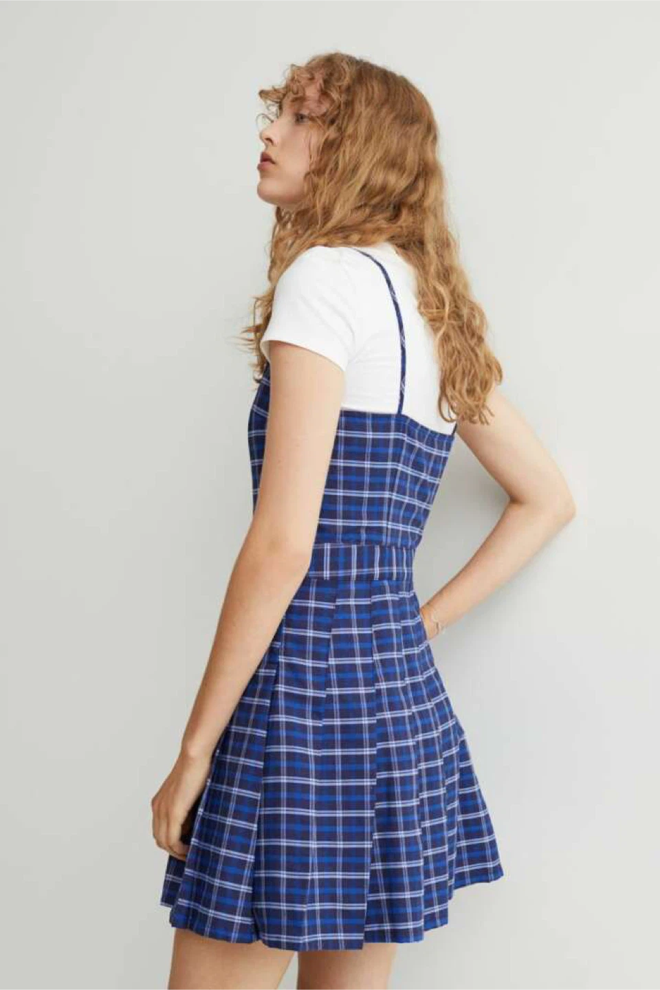 H&M Blue Plaid Tartan Dress & Shirt Set - photo 5
