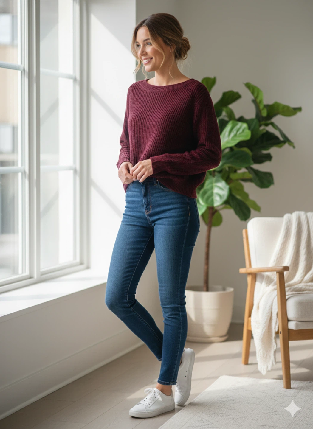 Burgundy Knit Sweater - photo 3
