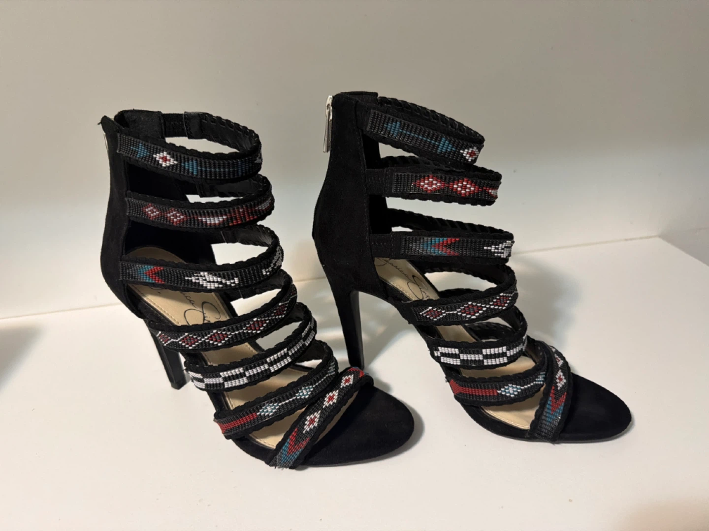Jessica Simpson Black beaded Heels - Size 7