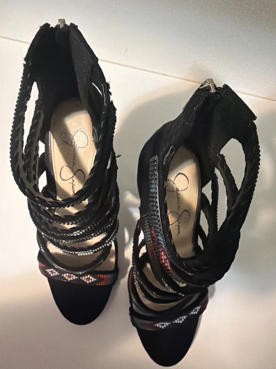 Jessica Simpson Black beaded Heels - Size 7 - photo 2