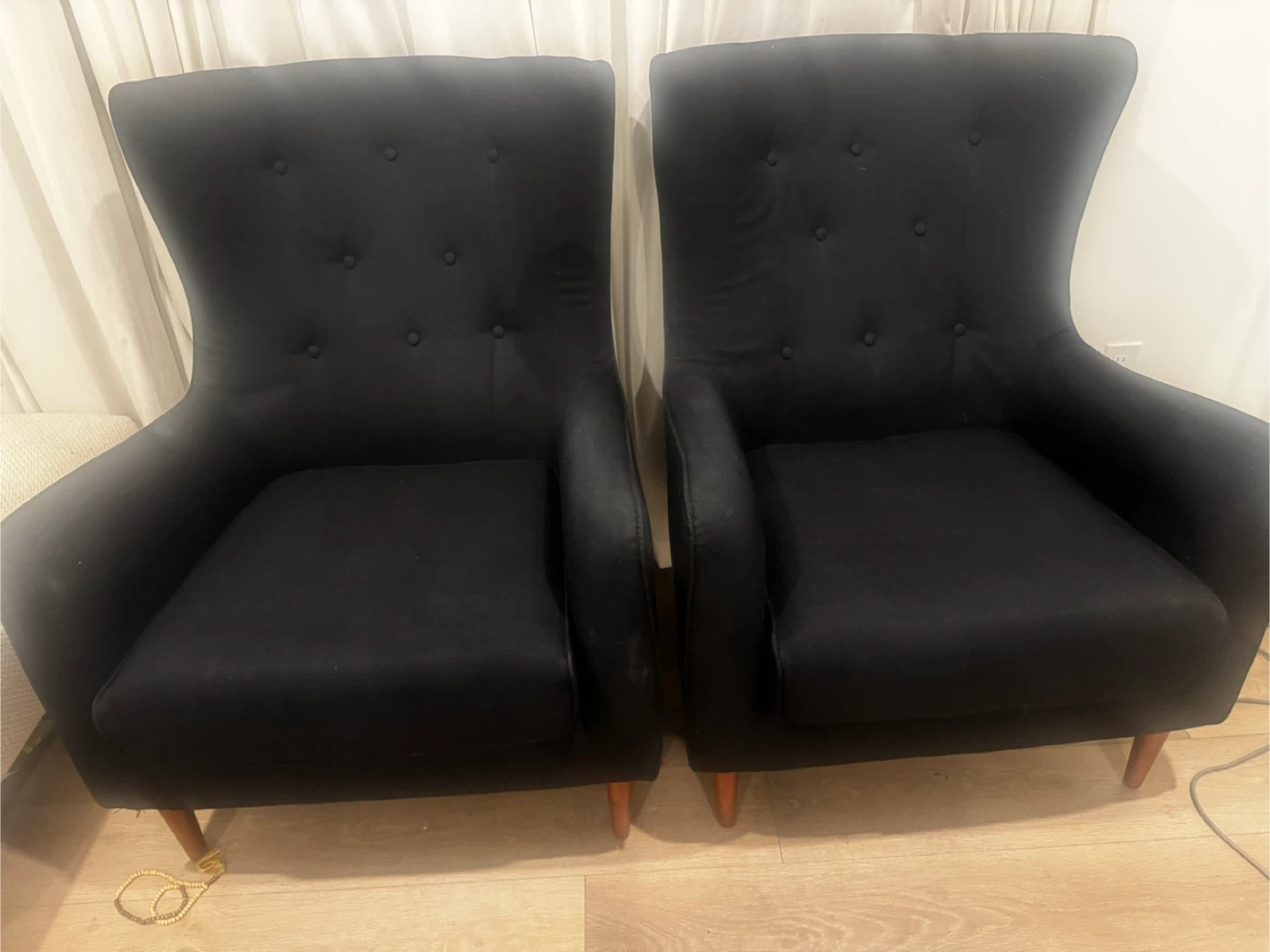 Black Accent Chairs - Set of 2