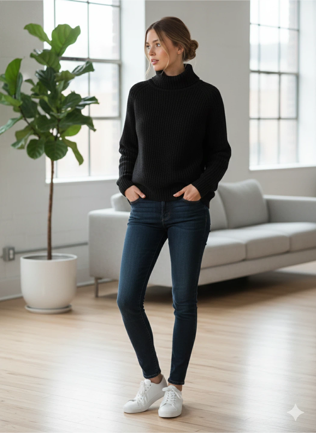 H & M Black Turtleneck Sweater - photo 2
