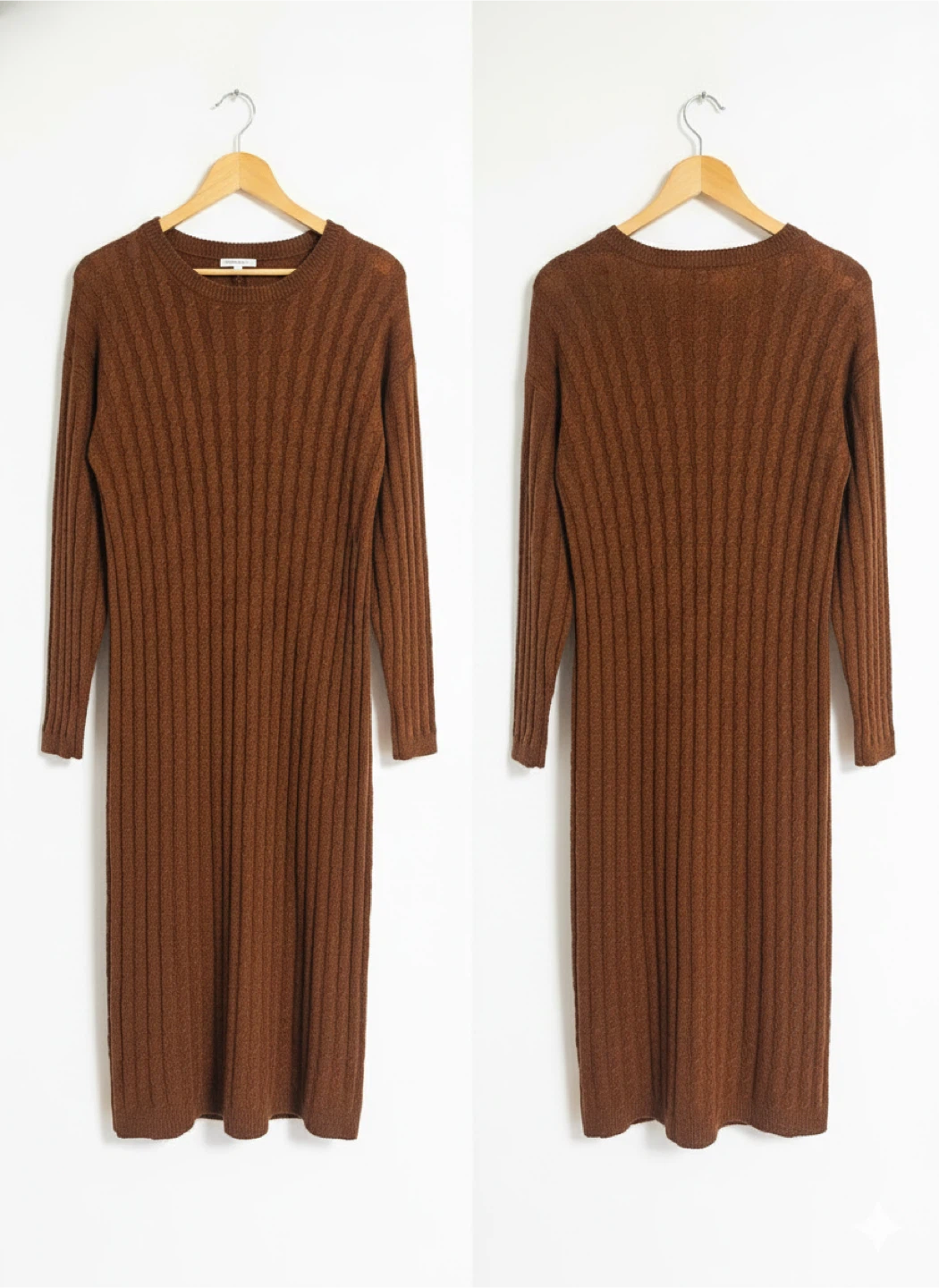 Brown Cable Knit Sweater Dress - photo 2