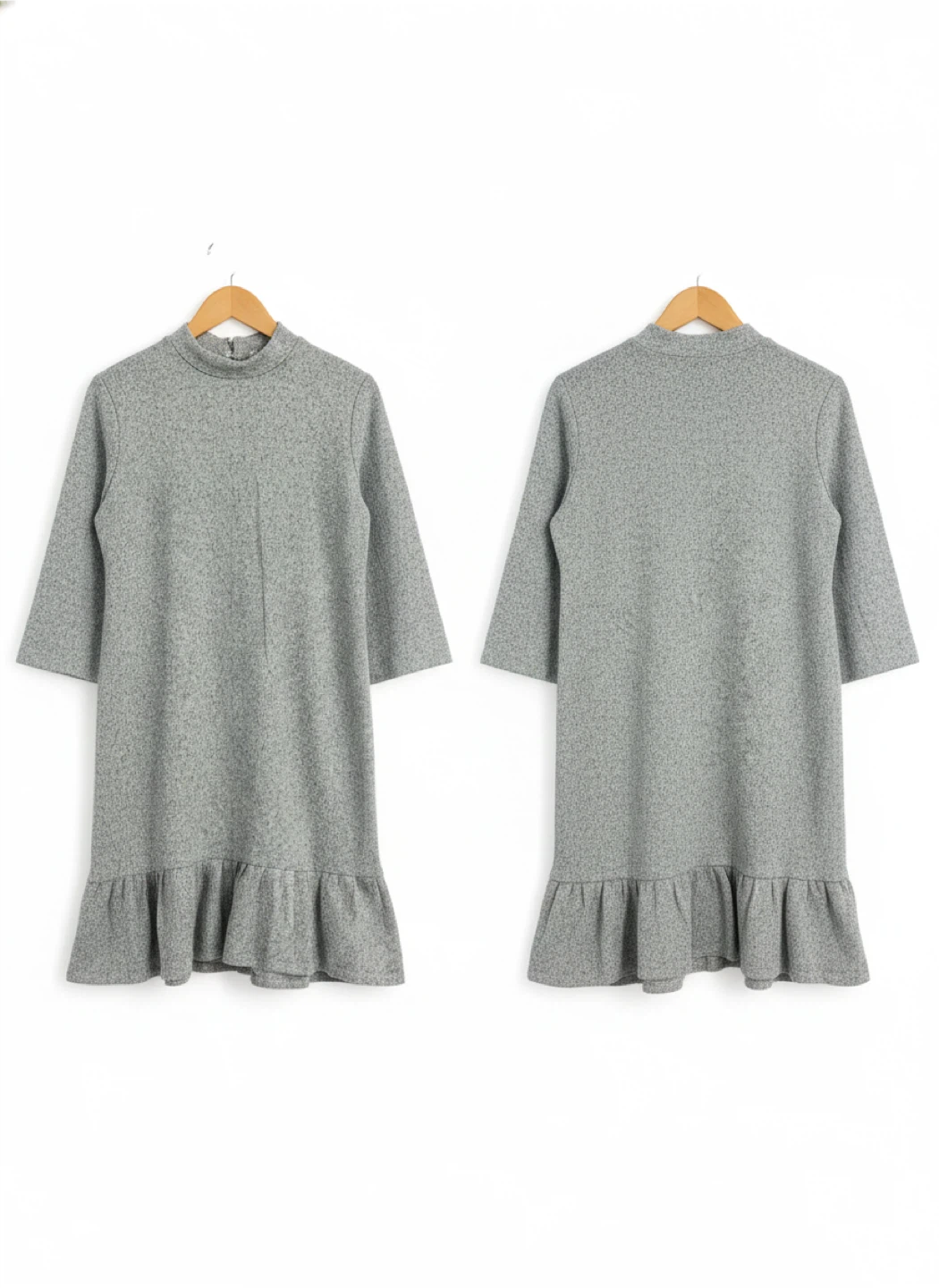 Grey Ruffle Hem Dress