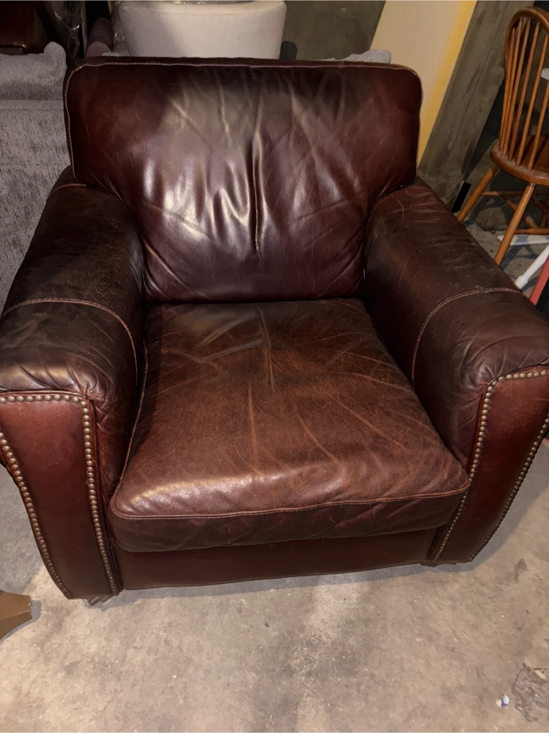 Natuzzi Italian leather couch , chair, ottoman. garage pickup - photo 2