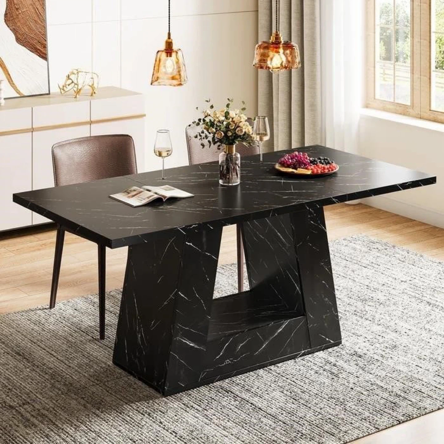 Black Marble Dining Table