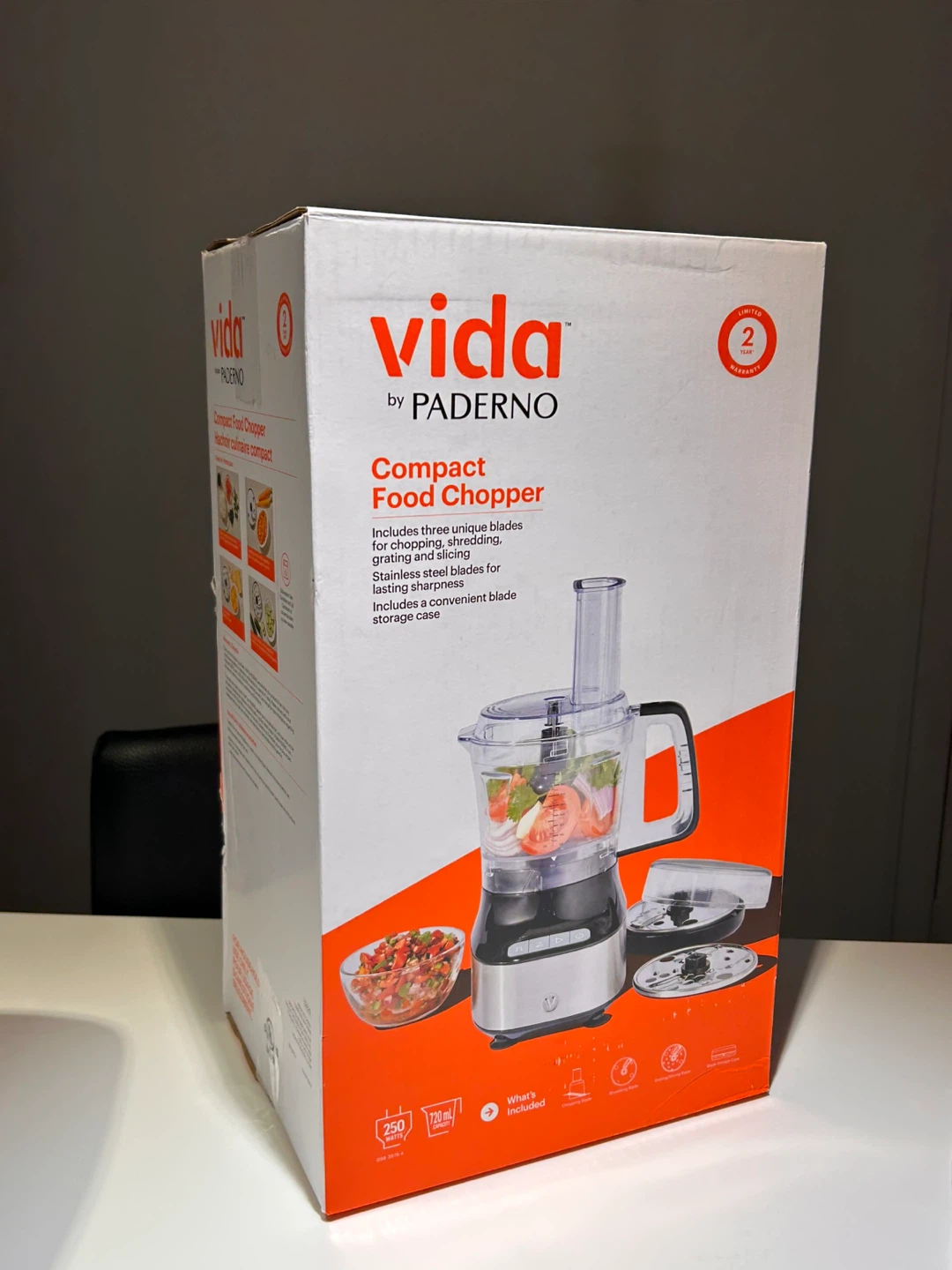 Brand new PADERNO Compact 3 cup mini food chopper