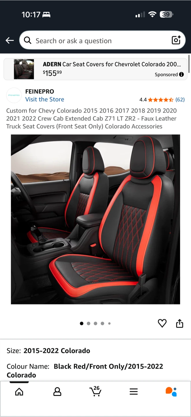 FEINEPRO Seat Covers – Chevy Colorado 2015–2022
