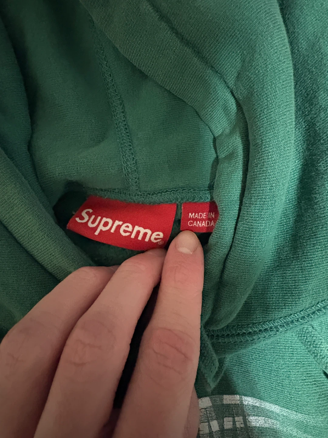 Supreme Hoodie - Green, Size Medium - photo 3