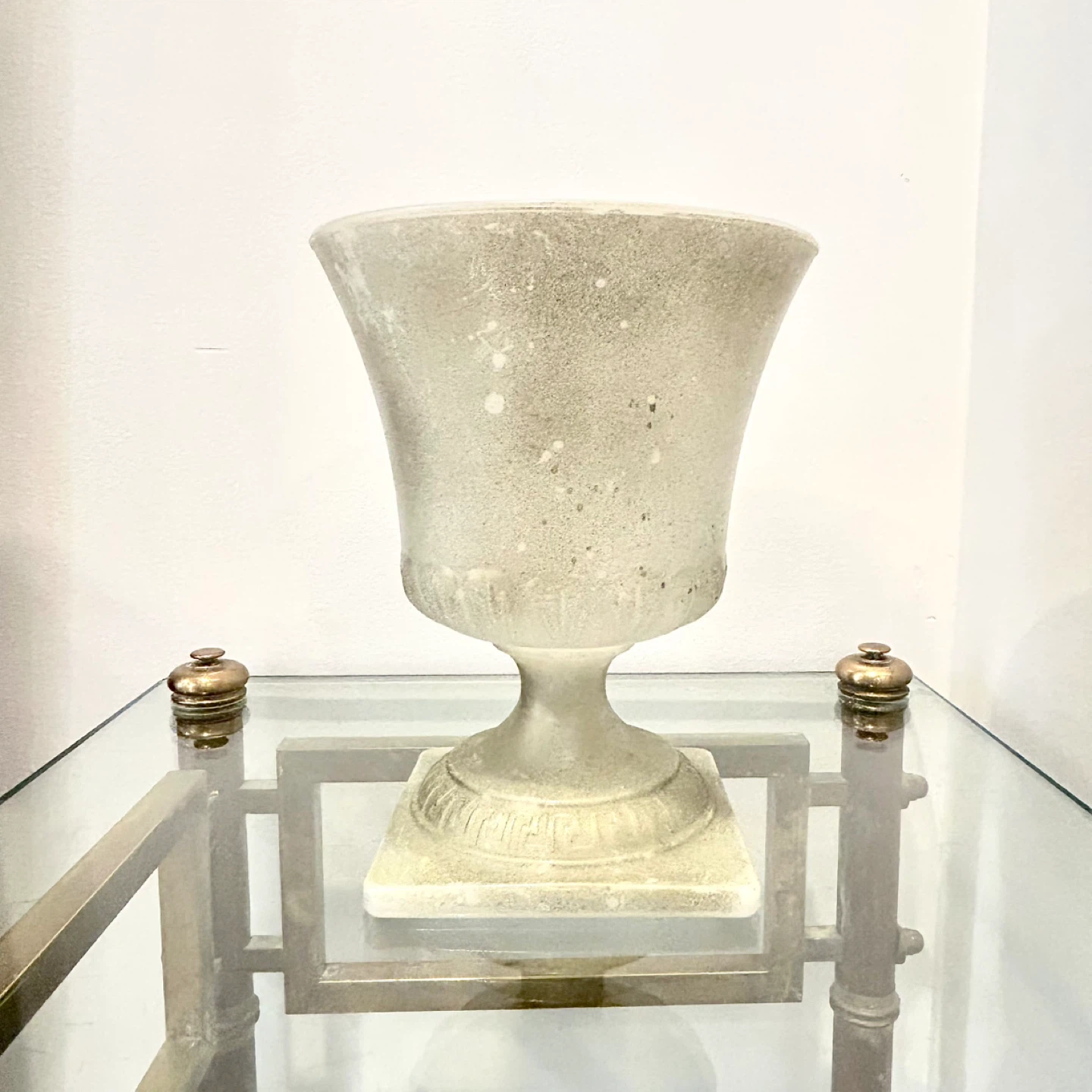 E.O. Brody MJ-43 Milk Glass Pedestal Vase J-2519 Greek Key - photo 3