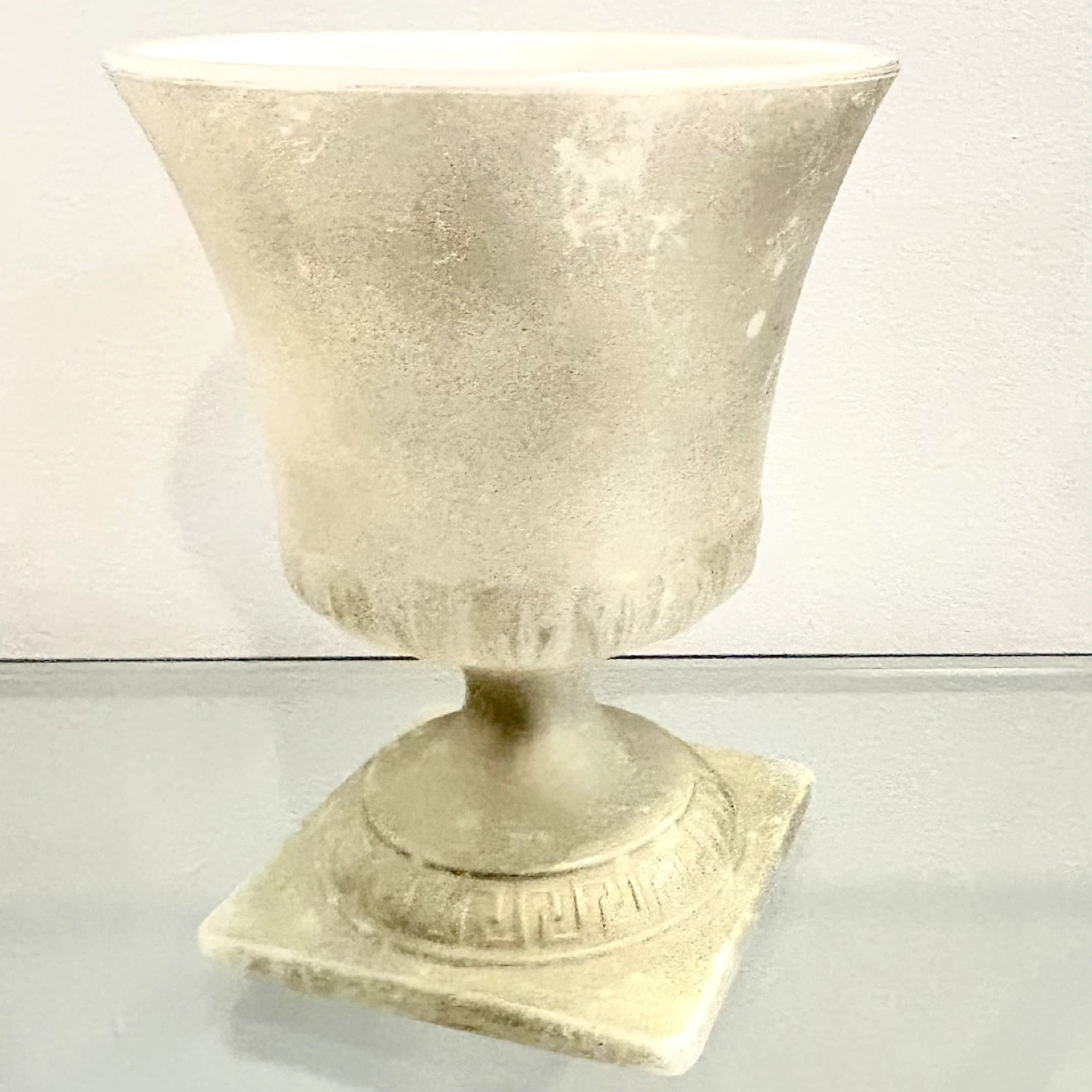 E.O. Brody MJ-43 Milk Glass Pedestal Vase J-2519 Greek Key - photo 2