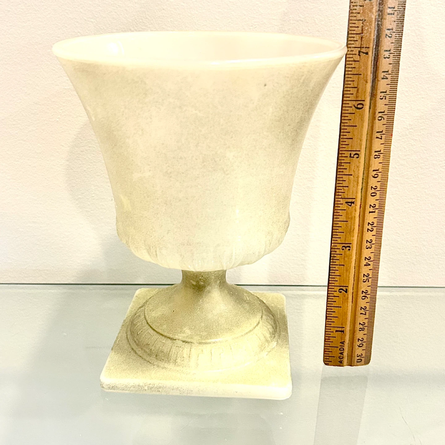 E.O. Brody MJ-43 Milk Glass Pedestal Vase J-2519 Greek Key - photo 4