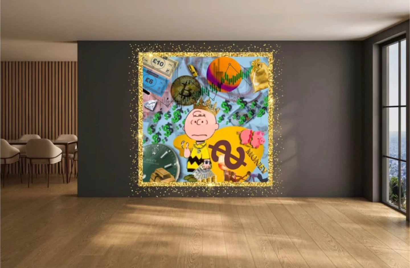Charlie brown money wall art