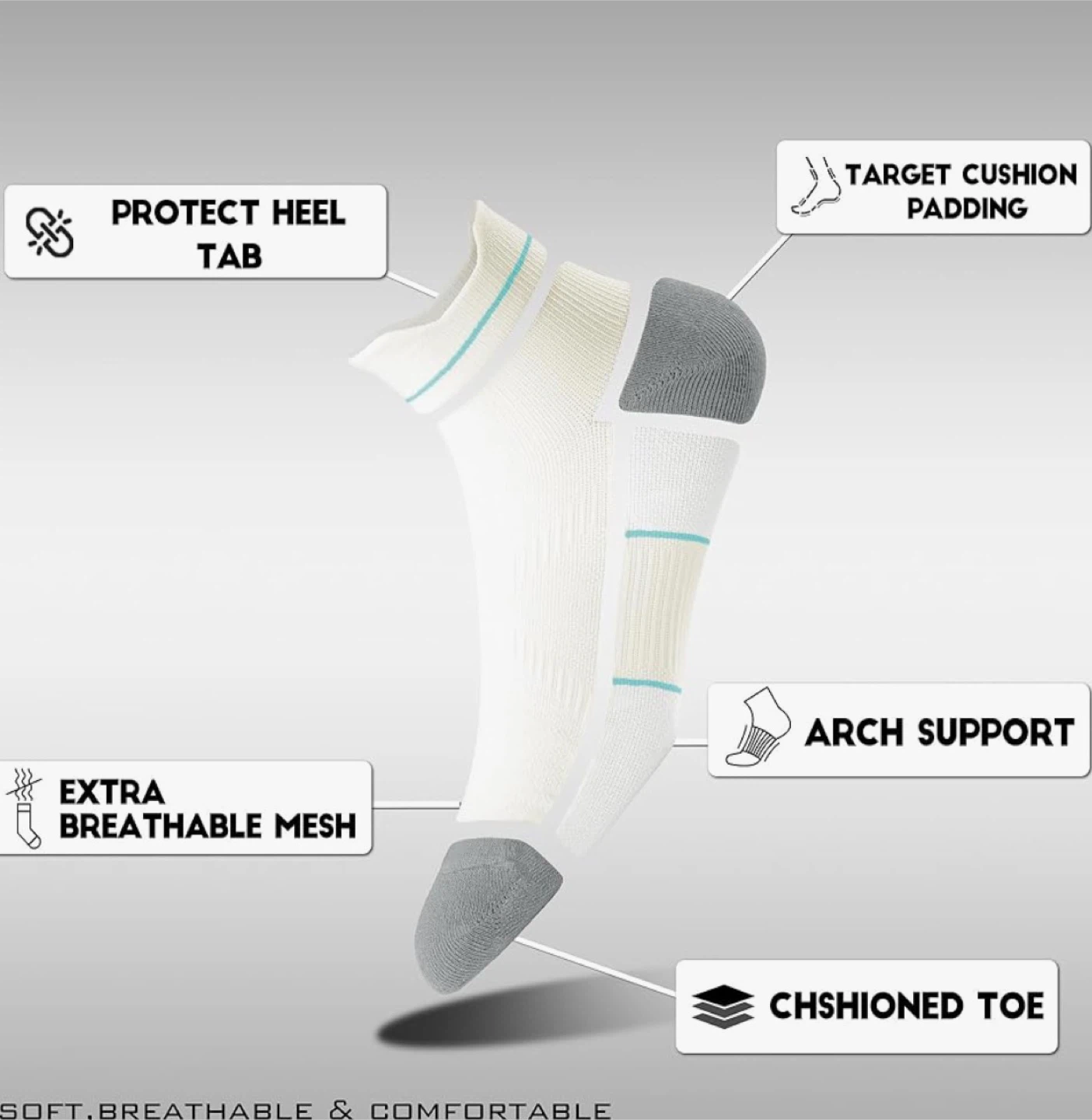 Brisira Coolmax Ankle Socks - Size S (US 5-8) - photo 3