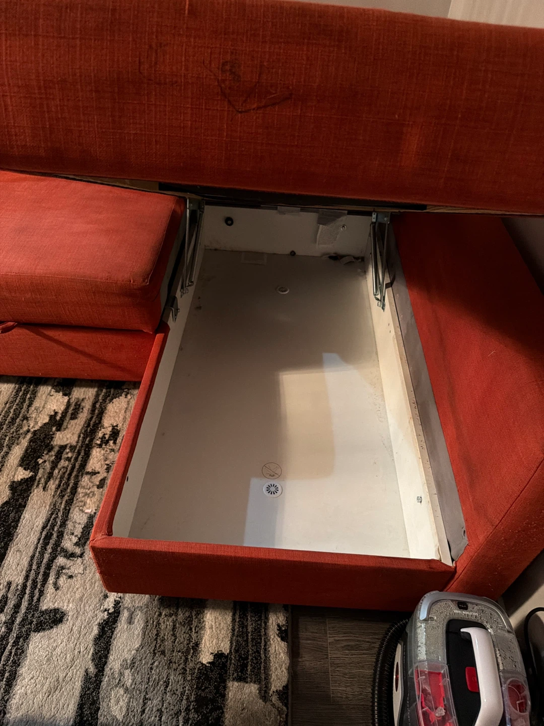 Orange Sleeper Sectional Sofa with Storage - photo 5