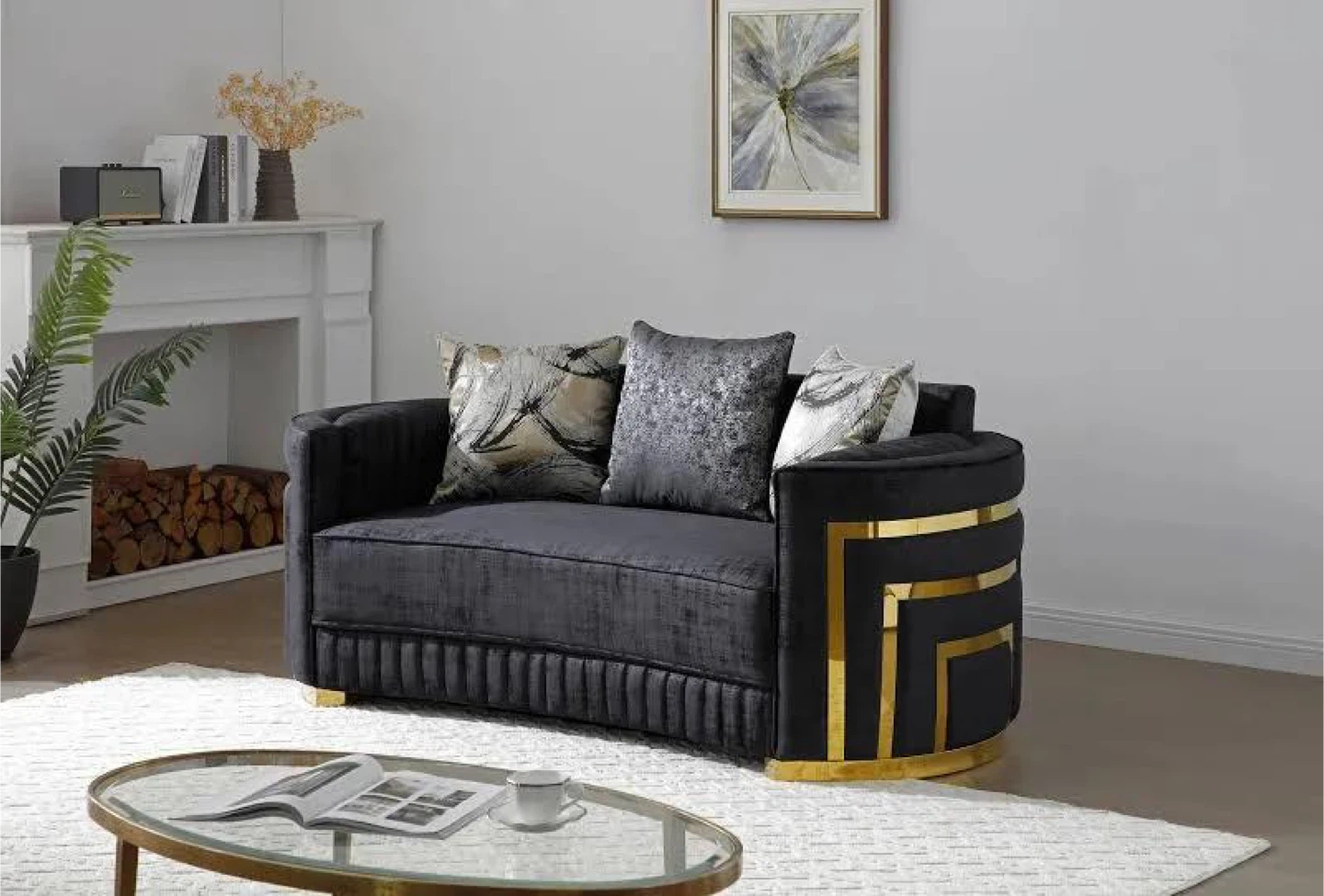 Furniture of America Black Loveseat - photo 2