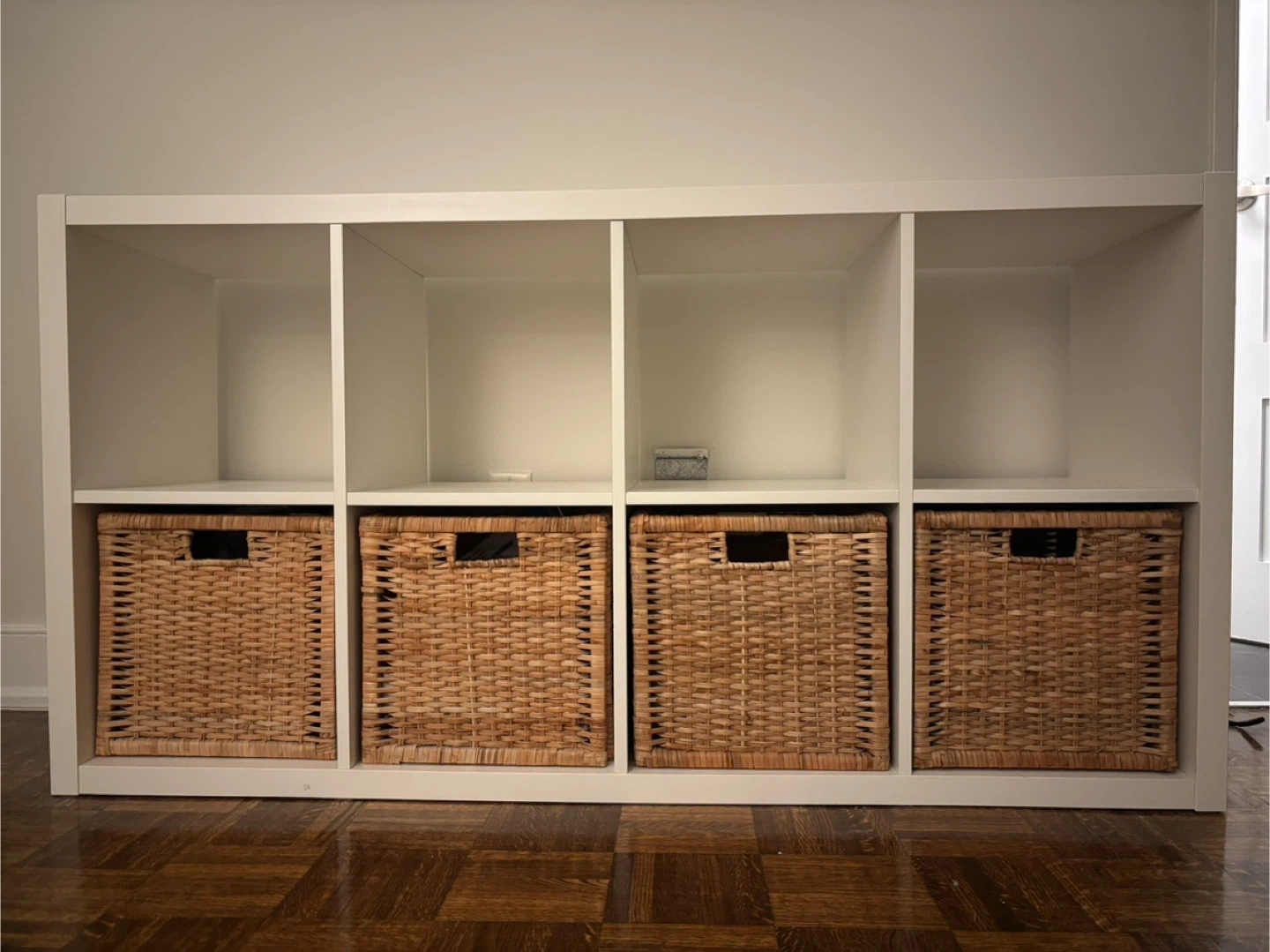 Moving Sale! Ikea Shelf (KALLAX) + 4 Basket (BRANAS)
