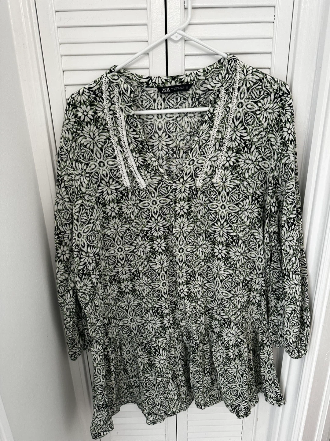 Zara Floral Print Tunic Blouse\Mini Dress - Size L