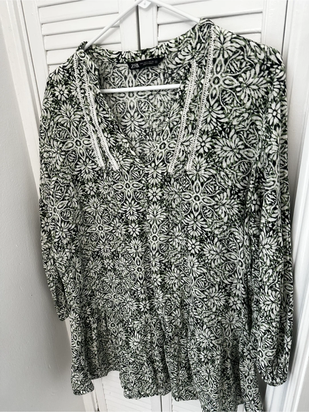 Zara Floral Print Tunic Blouse\Mini Dress - Size L - photo 2