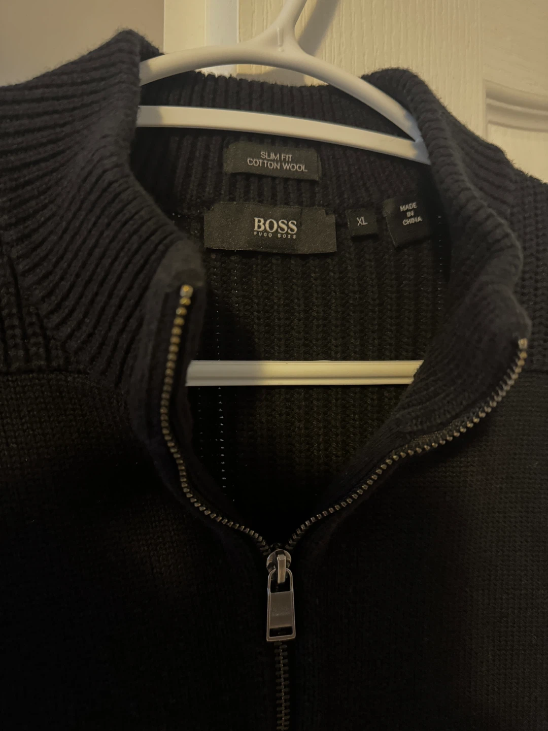 Hugo Boss Black Wool Zip Cardigan - photo 3
