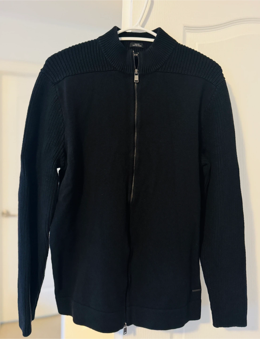 Hugo Boss Black Wool Zip Cardigan