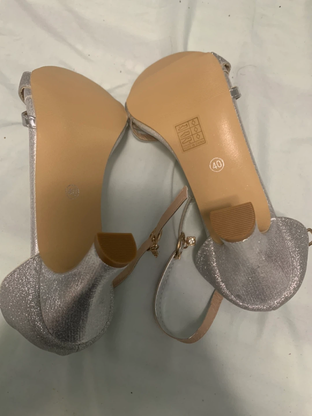 Silver Glitter Heels - Size US 9 - photo 3