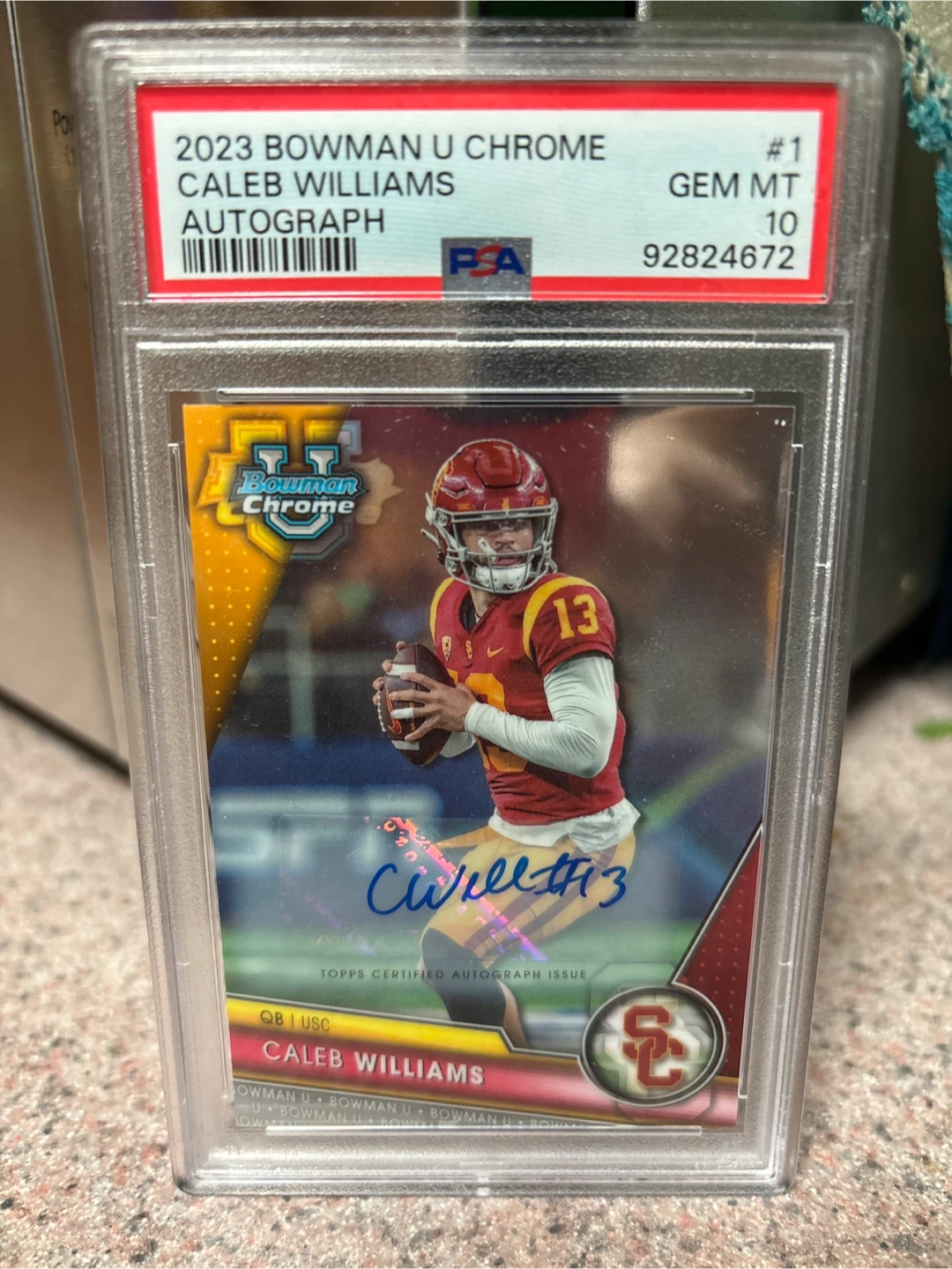 2023 Bowman U Chrome Caleb Williams Autograph Card