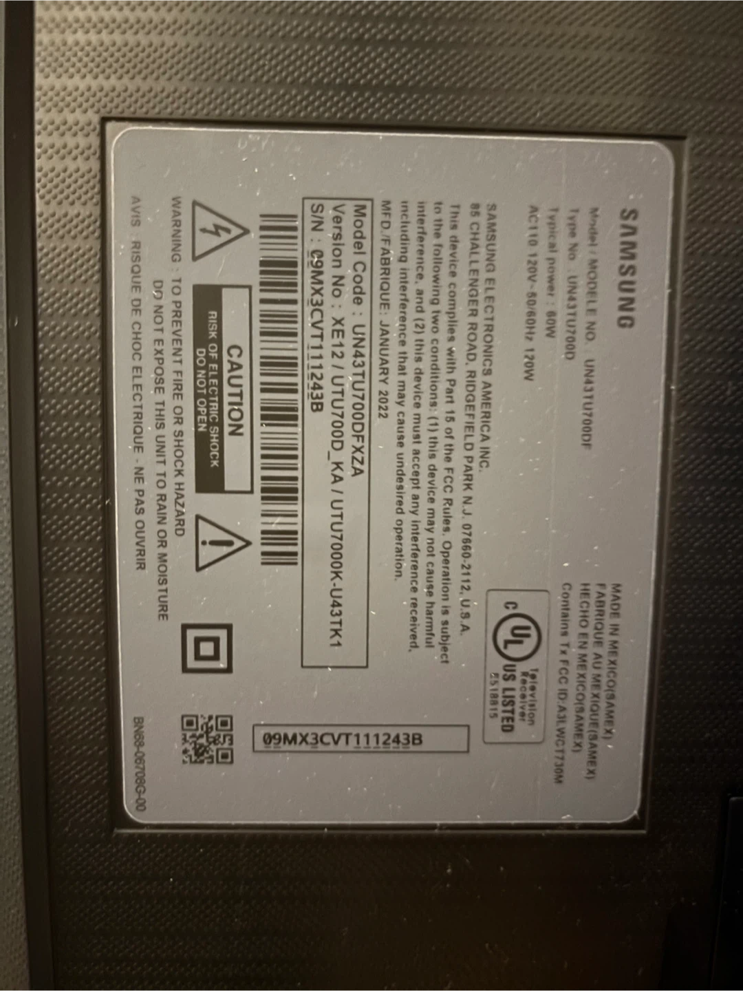 Moving Sale! Samsung TV (UN43TU7000) - photo 3