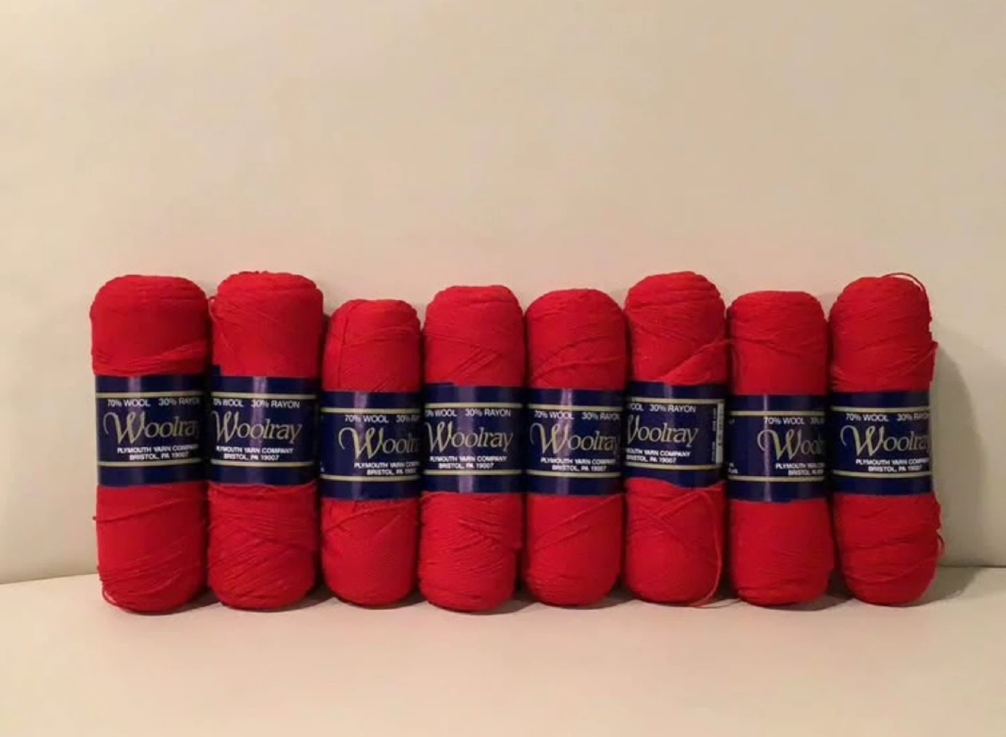 Woolray Red Yarn - 8 Skeins