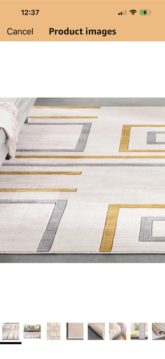 Geometric Area Rug - Ivory, Gold, Gray