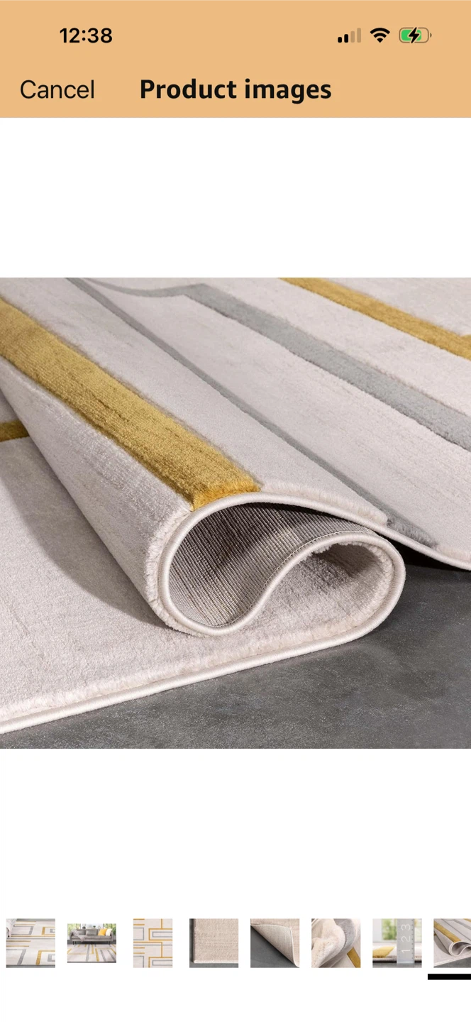 Geometric Area Rug - Ivory, Gold, Gray - photo 2