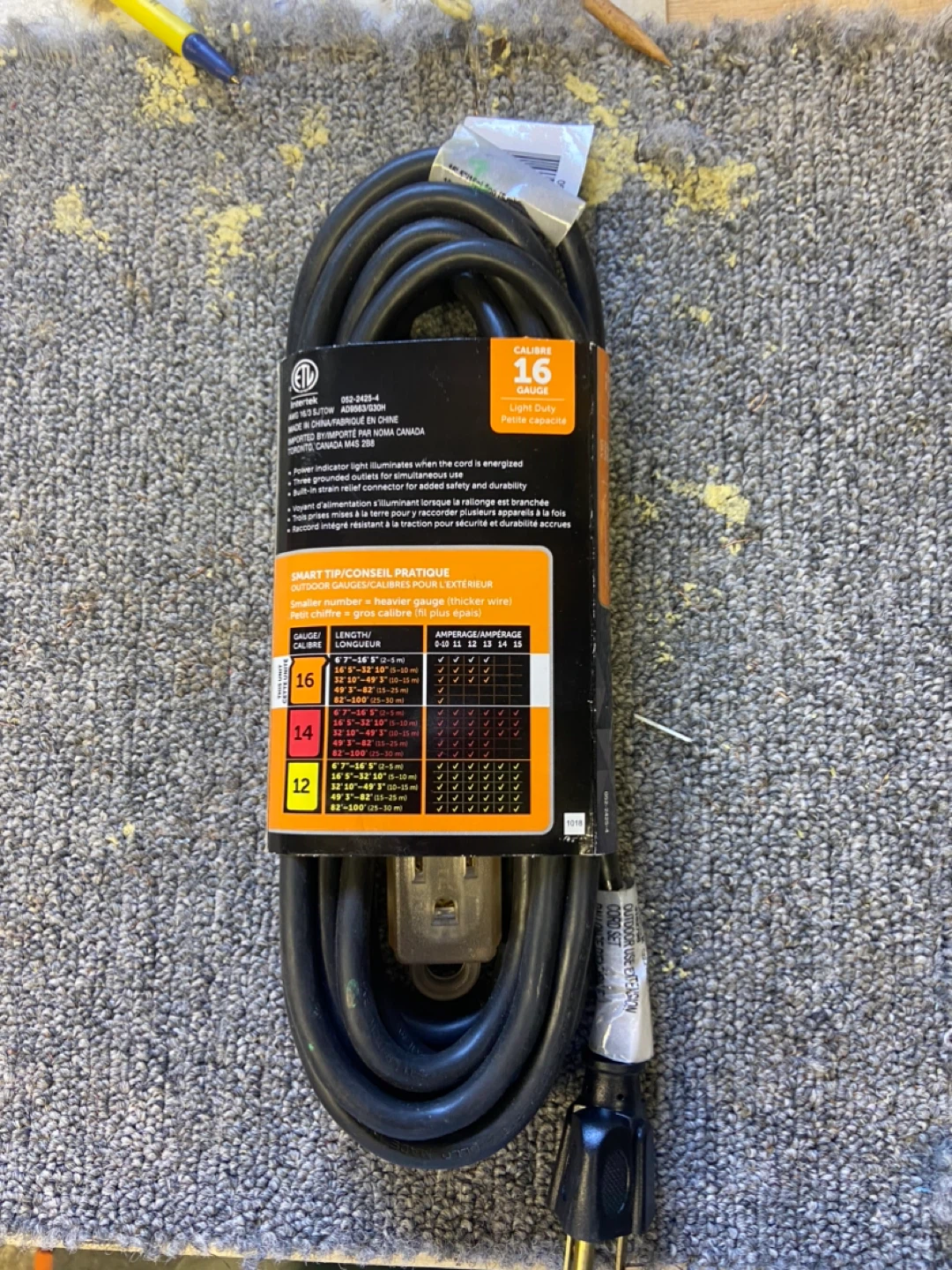 Noma 16' 5" Cold Weather Extension Cord - New
