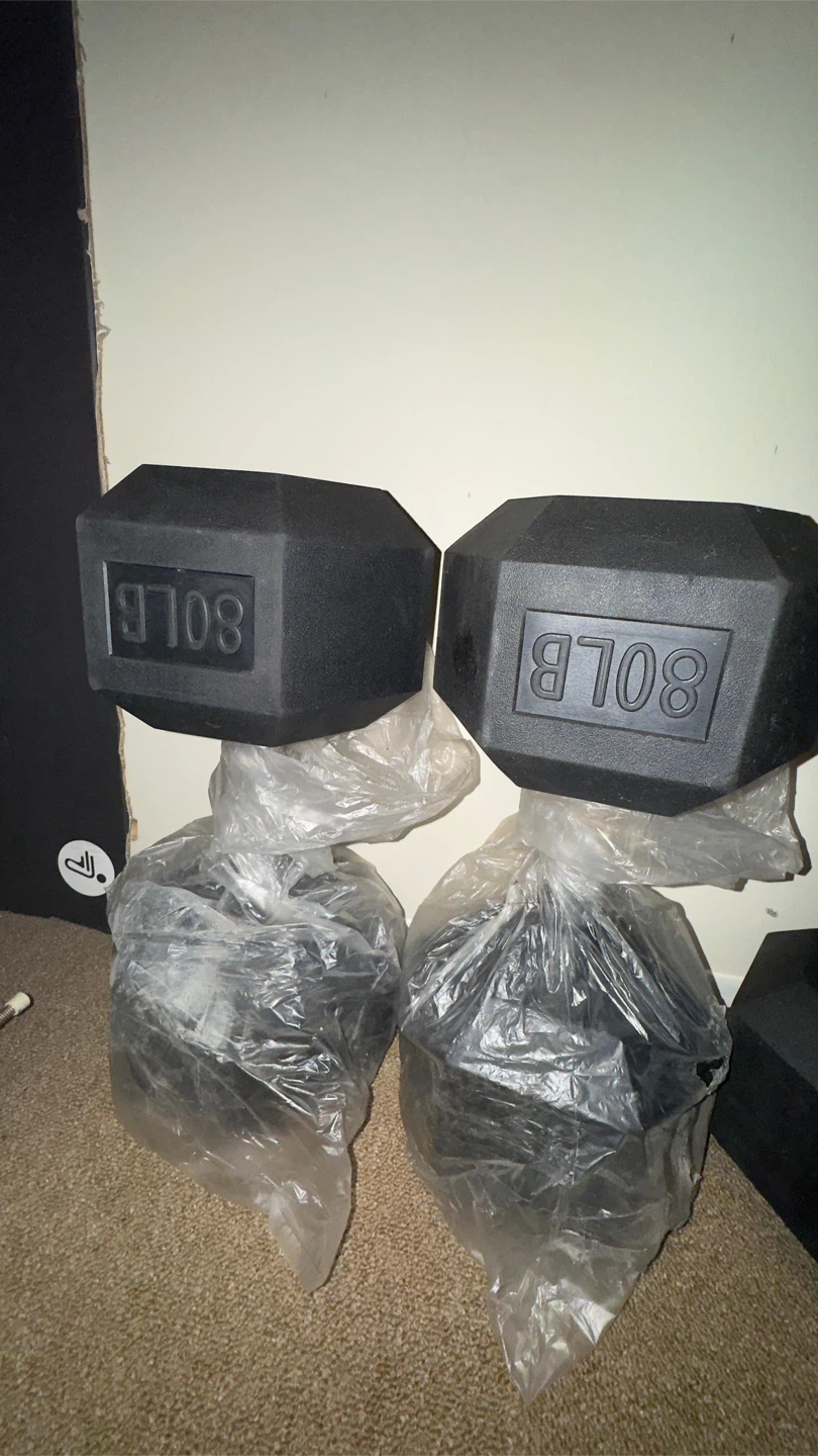 Pair of 80 lb Dumbbells
