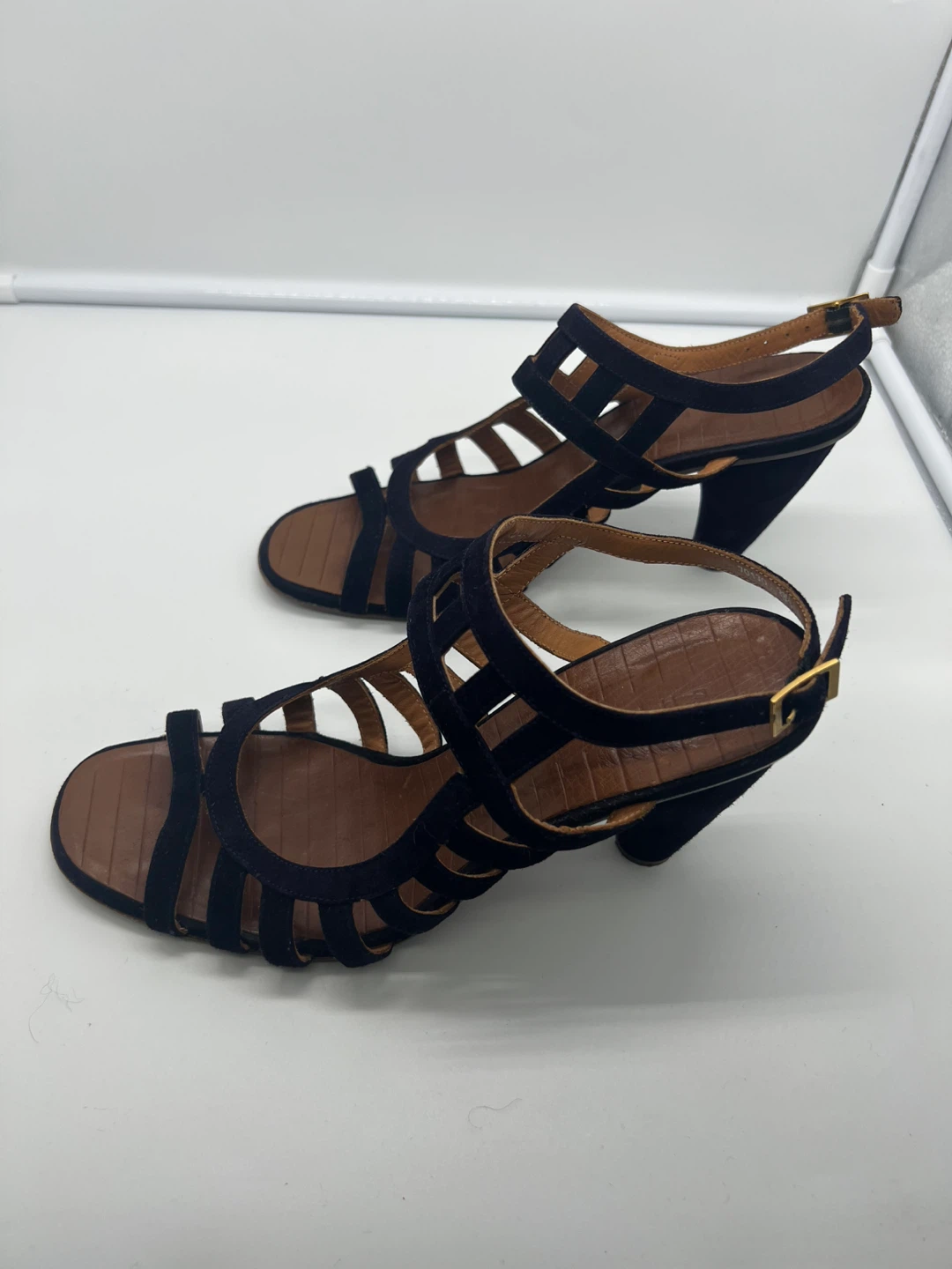 CHIE MIHARA Kayur Deep Purple Suede Open Toe Sandals sz 39.5 - photo 5