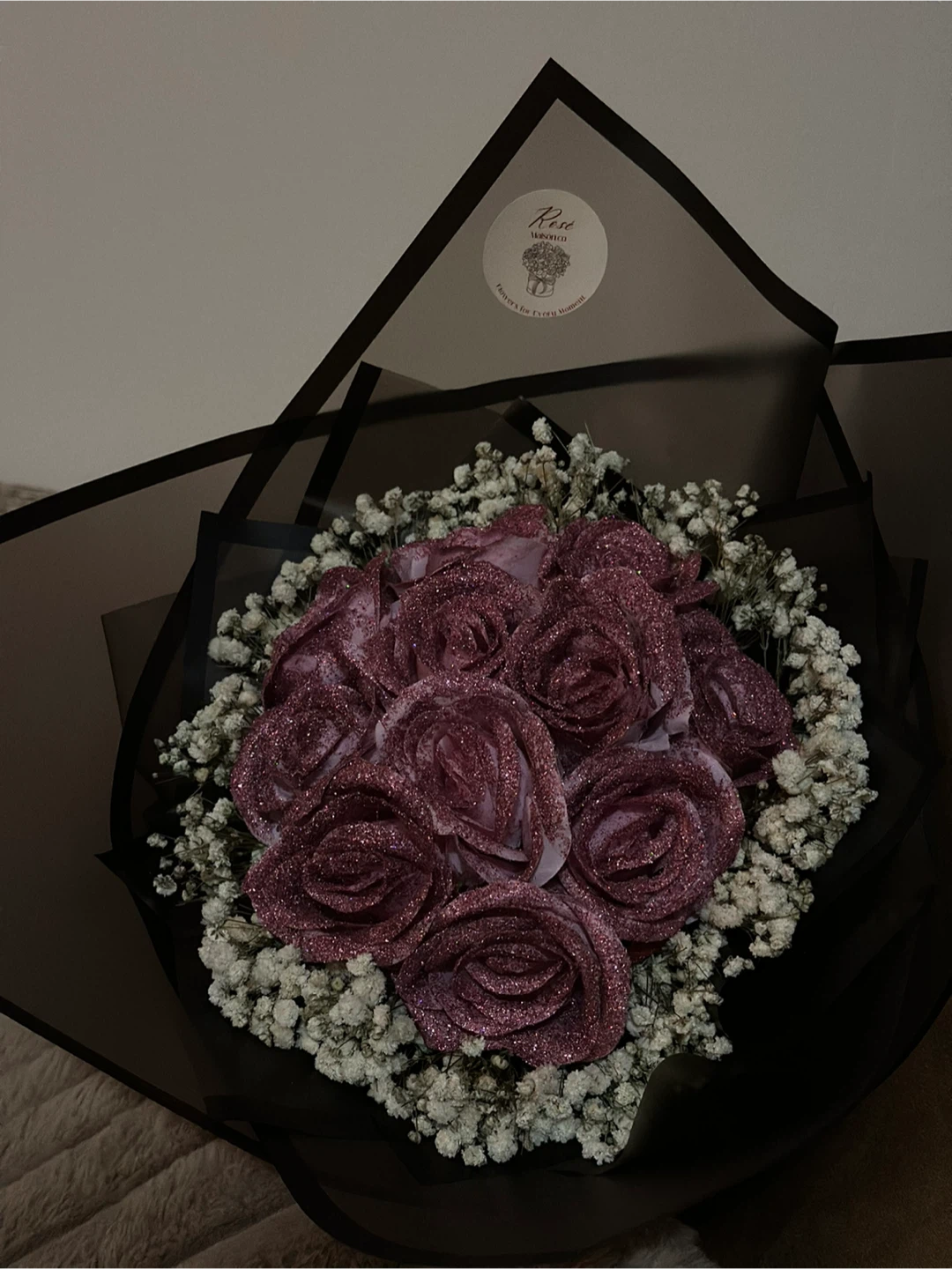 Faux flower glitter bouquet pink - photo 5