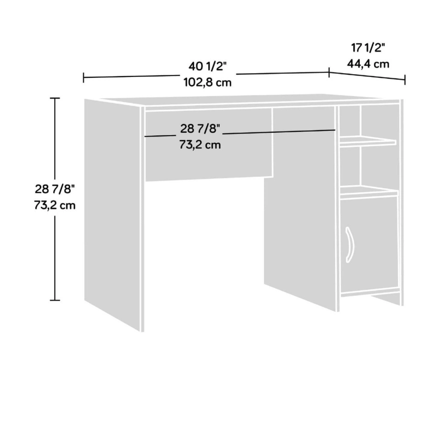 Dark Brown Wooden Desk with Shelves - photo 2