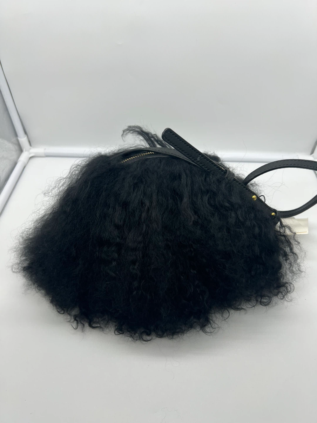 NWT UGG Black Real Fur Crossbody Bag - photo 4