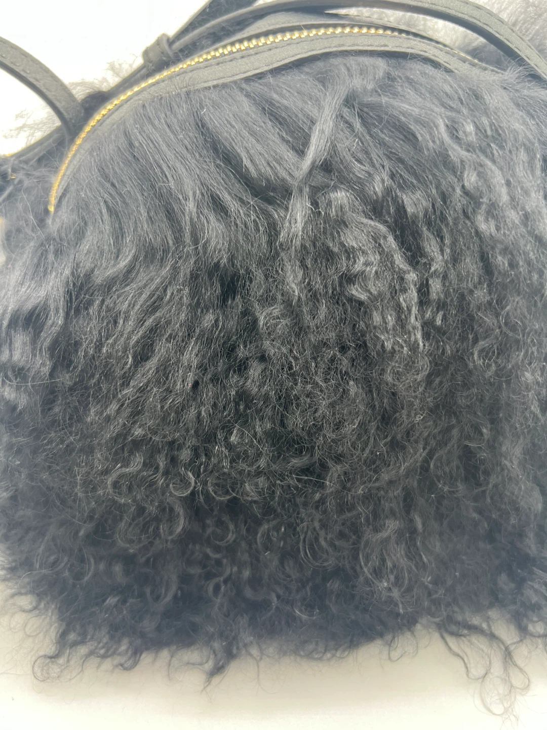 NWT UGG Black Real Fur Crossbody Bag - photo 2