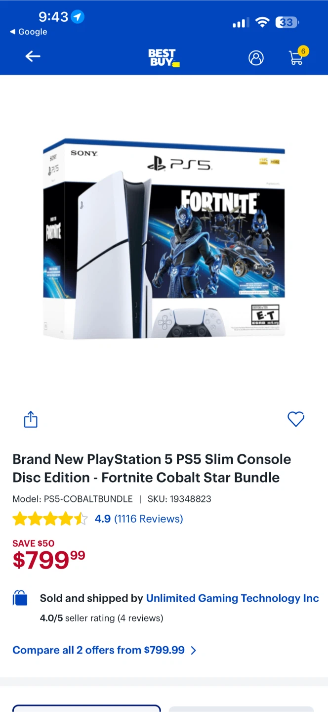 PlayStation 5 Slim Console Disc Edition - Fortnite Bundle - photo 3