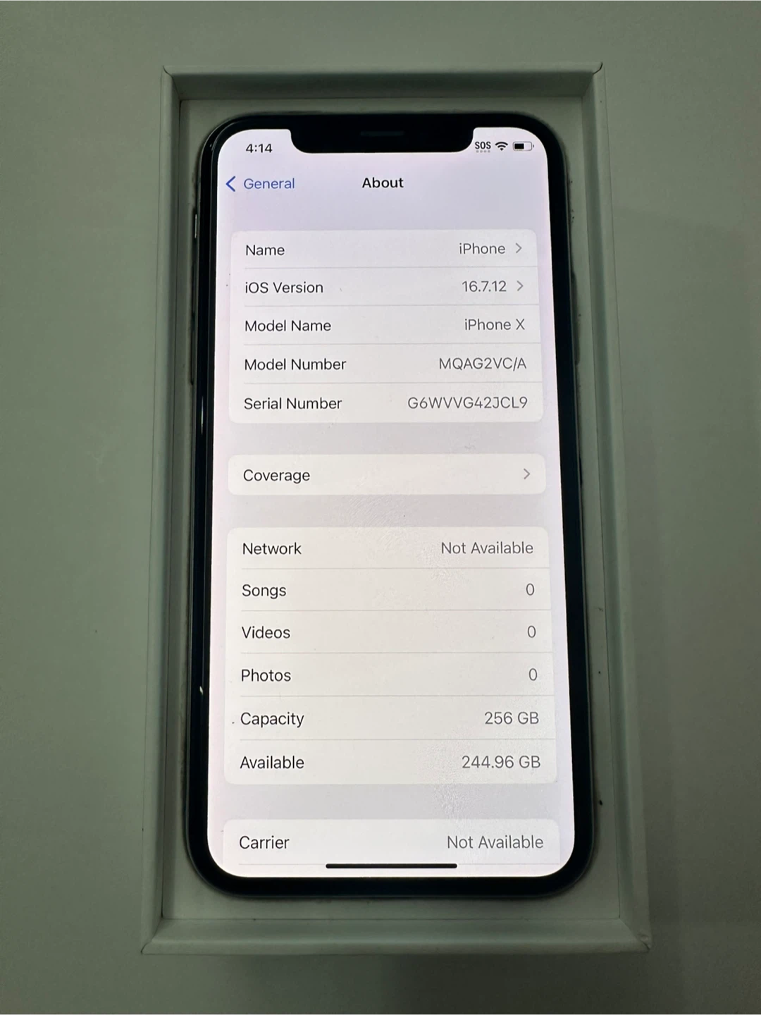 Apple iPhone X 256gb White Unlocked Dual Sim 83% Battery Level - photo 5