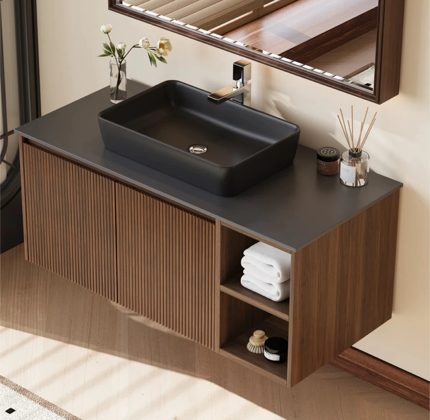 Bathroom Vanity with Black Sink - photo 2